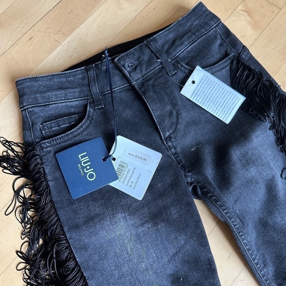 NEW LIU-JO black fringed jeans , 25. NH014 - Picture 4 of 11
